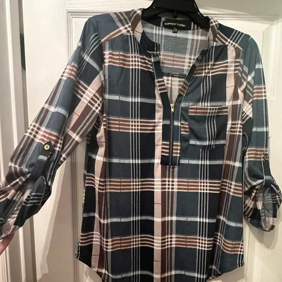 NWT Always Indigo Women’s Plaid Shirt - Picture 7 of 10